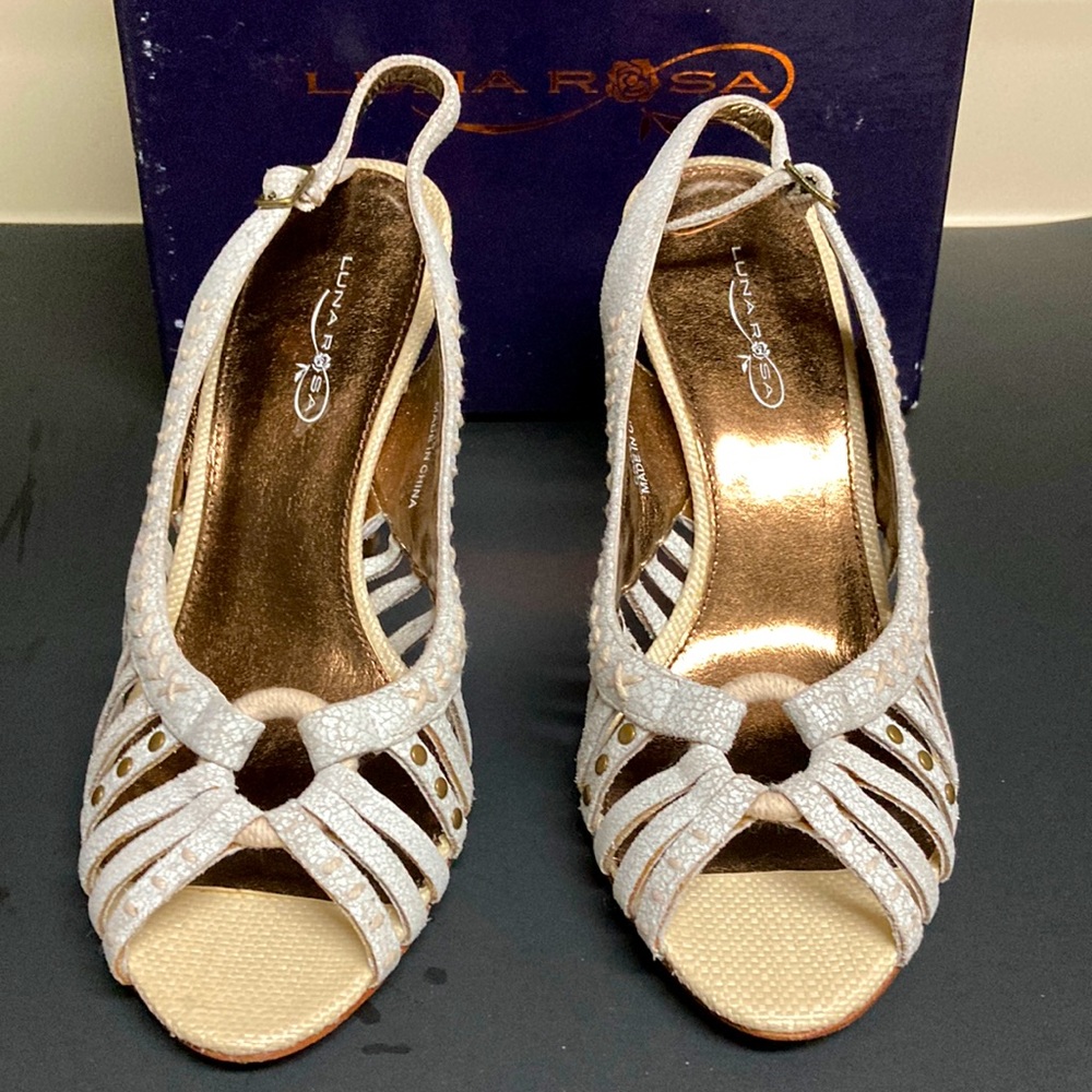 Luna Rosa White Leather Shoes